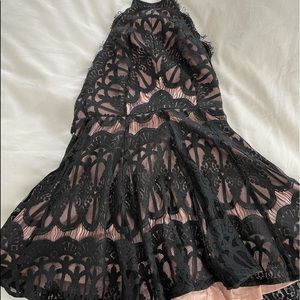 halter dress with low cut back